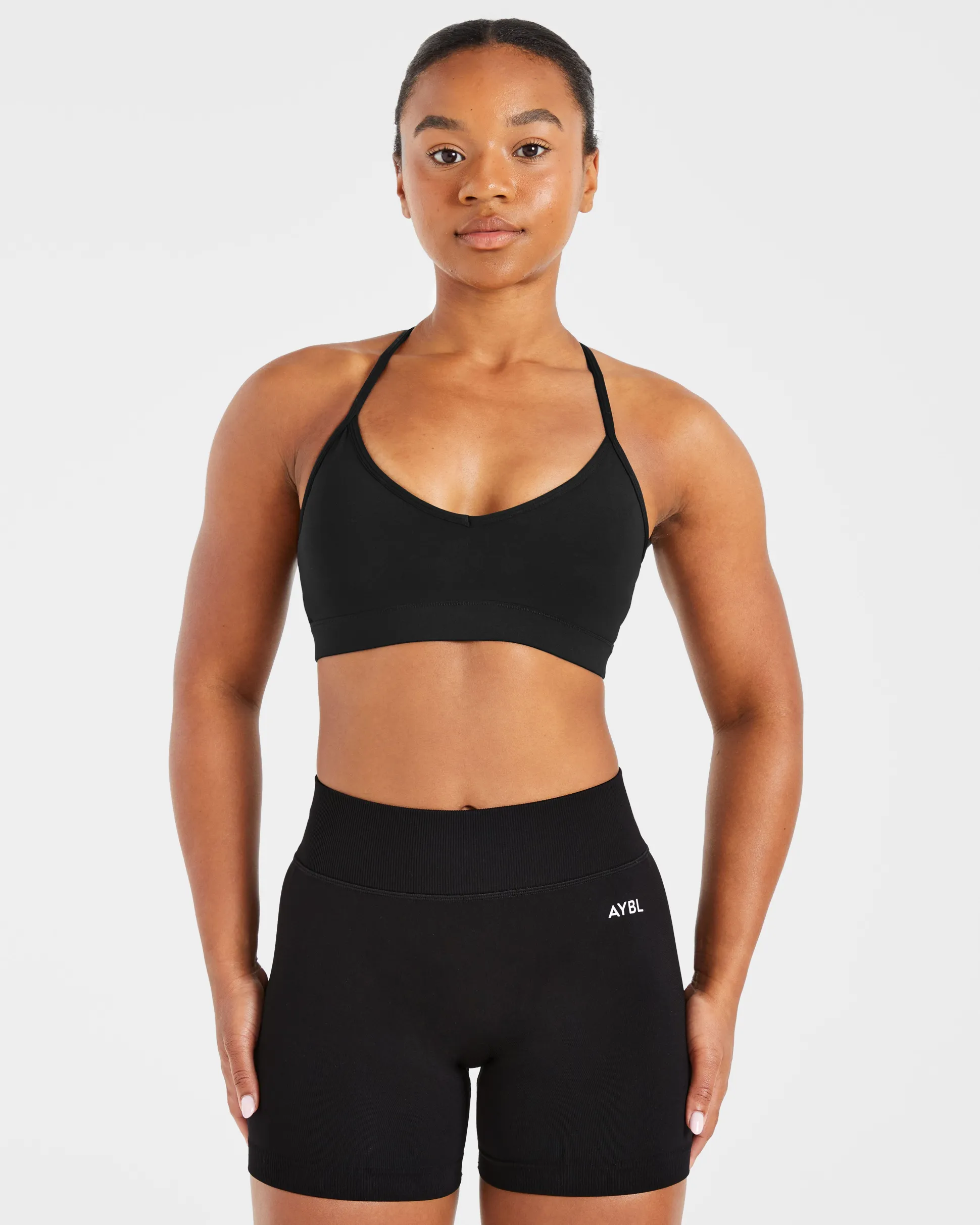 Essential V Neck Strappy Sports Bra