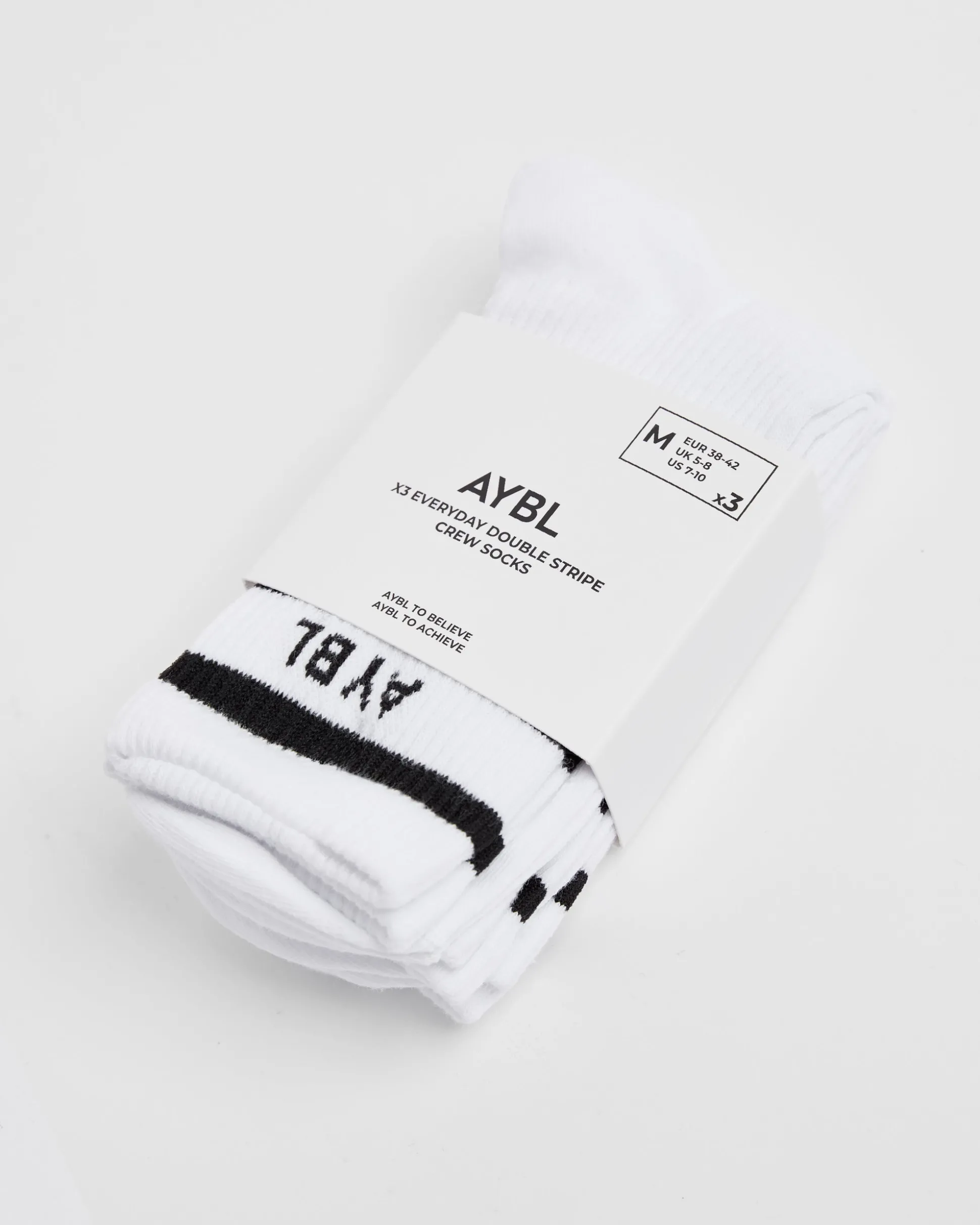 Everyday Double Stripe Crew Socks (3 Pack)