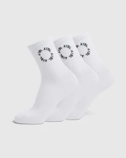 Everyday Embroidered Crew Socks (3 Pack)