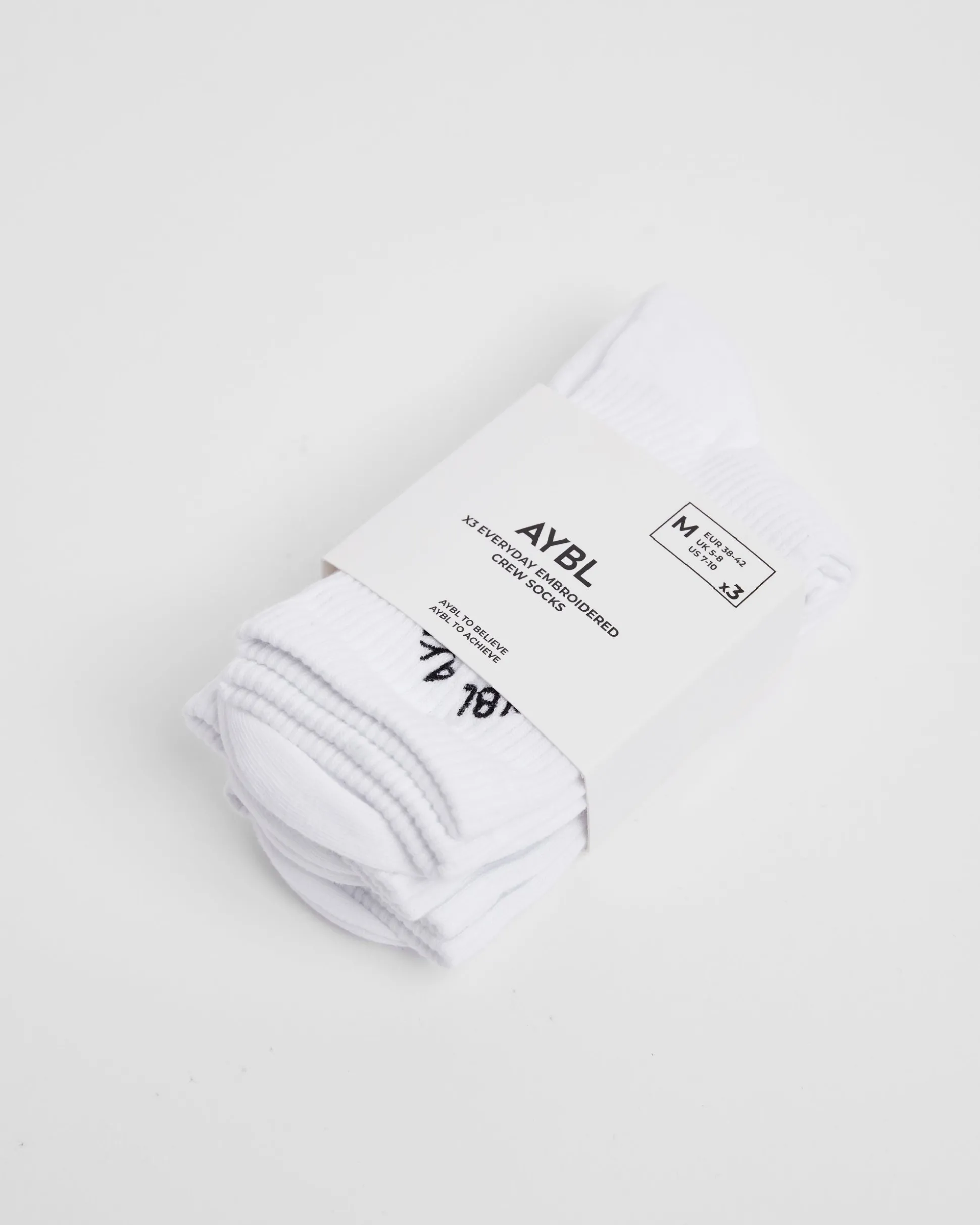 Everyday Embroidered Crew Socks (3 Pack)