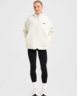 Oversized Zip Up Fleece Jacket