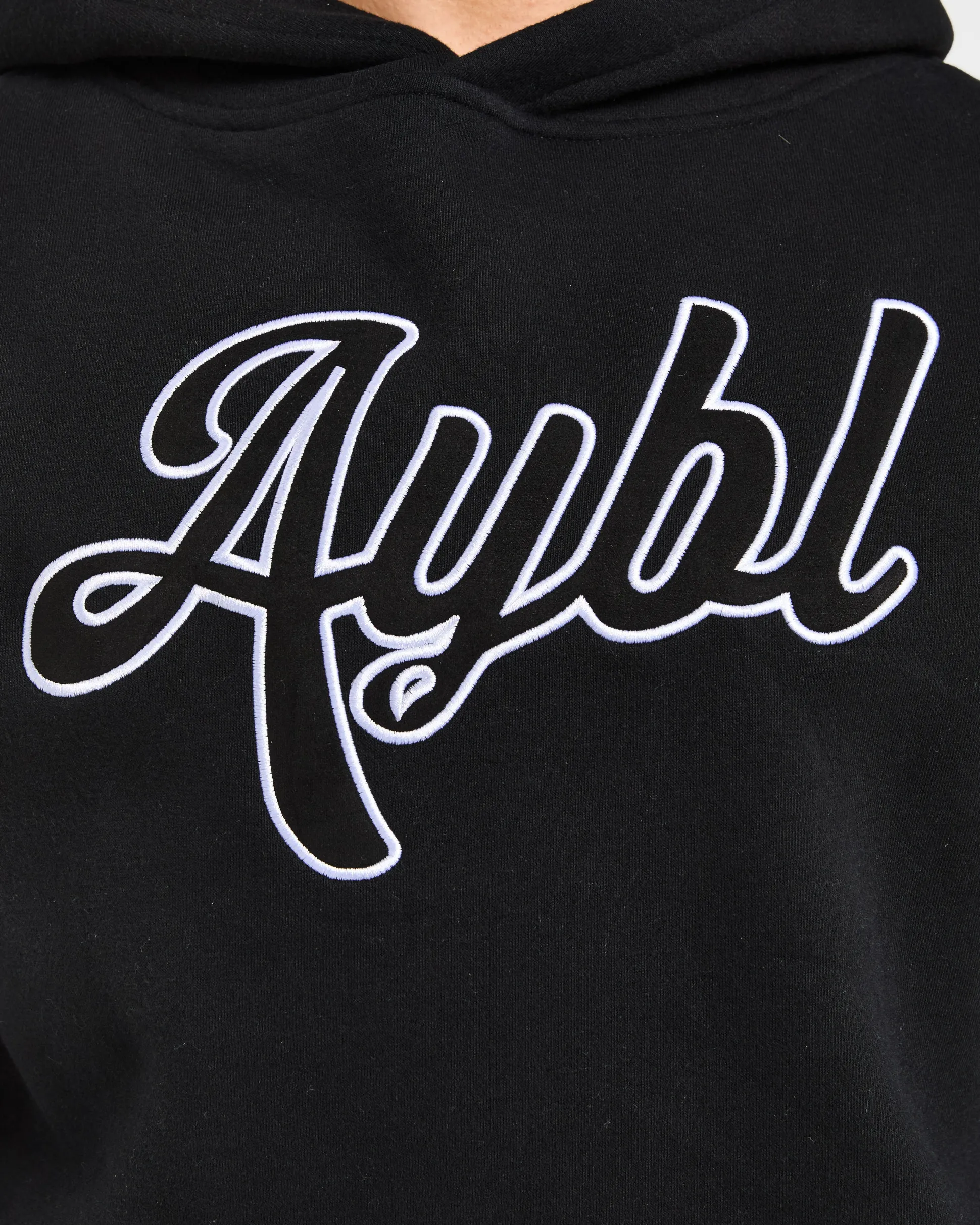 Script Embroidered Oversized Hoodie